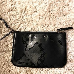 Kate Spade black patent leather wristlet